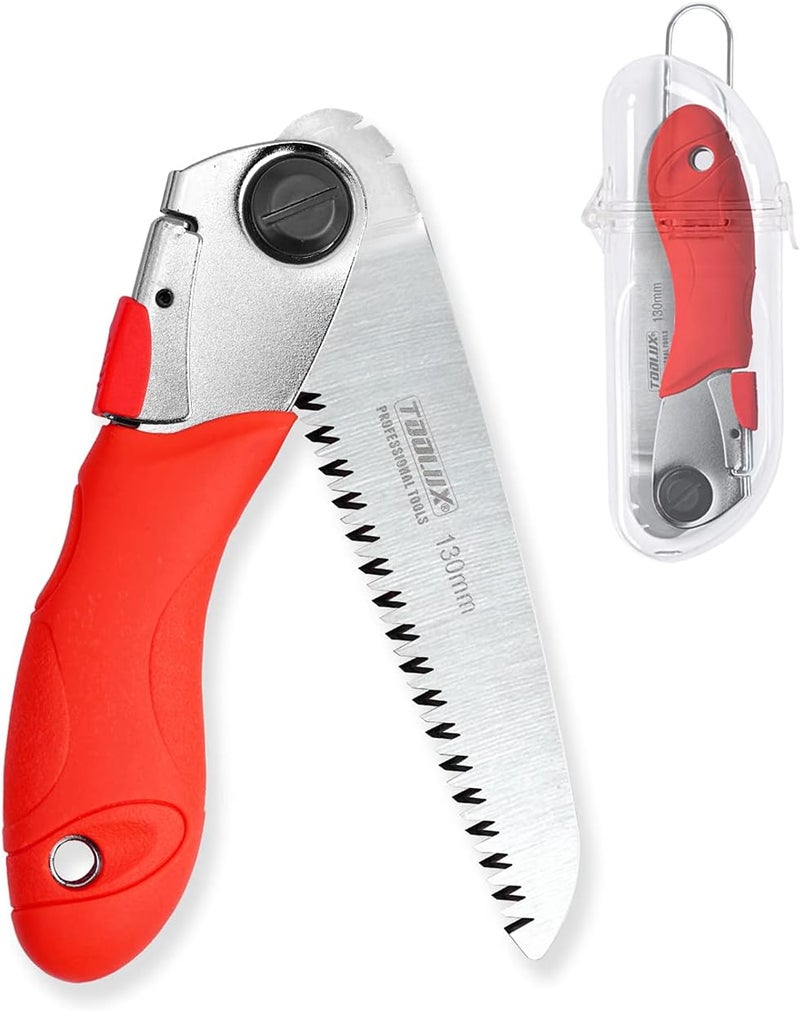 Toolux Folding Saw, 5inch Small Pruning Saw for Tree, Wood Hand Saws With Hard Teeth, Quality SK-5 Steel Hunting Saw Foldable with Box for Deer, Tree, Wood and Limb Cutting - Image 1